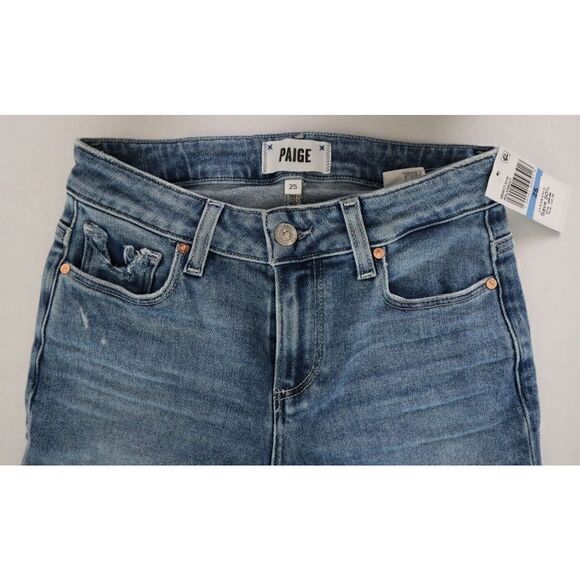 Paige 6804E77 Women's Sz 25 Blue High Rise Ankle Straight Leg Denim Jeans $229+ - Picture 3 of 6